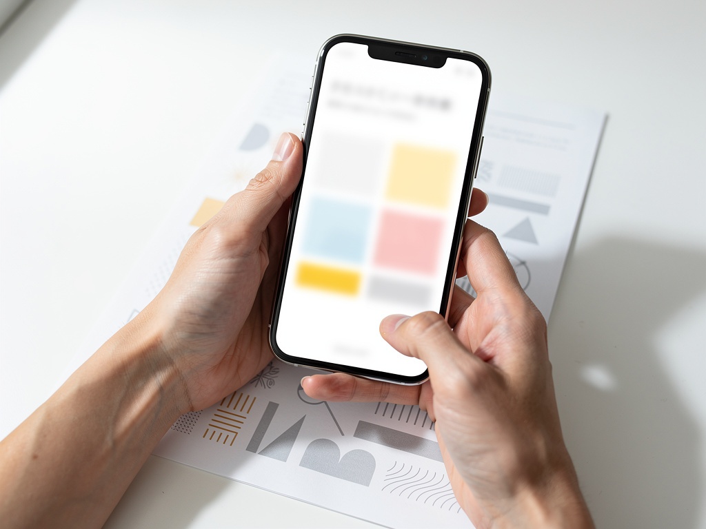 紙のレポートをスマホで撮影するイメージ